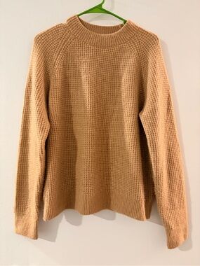 Banana Republic Tan Waffle Knit Crewneck Sweater | Size Large